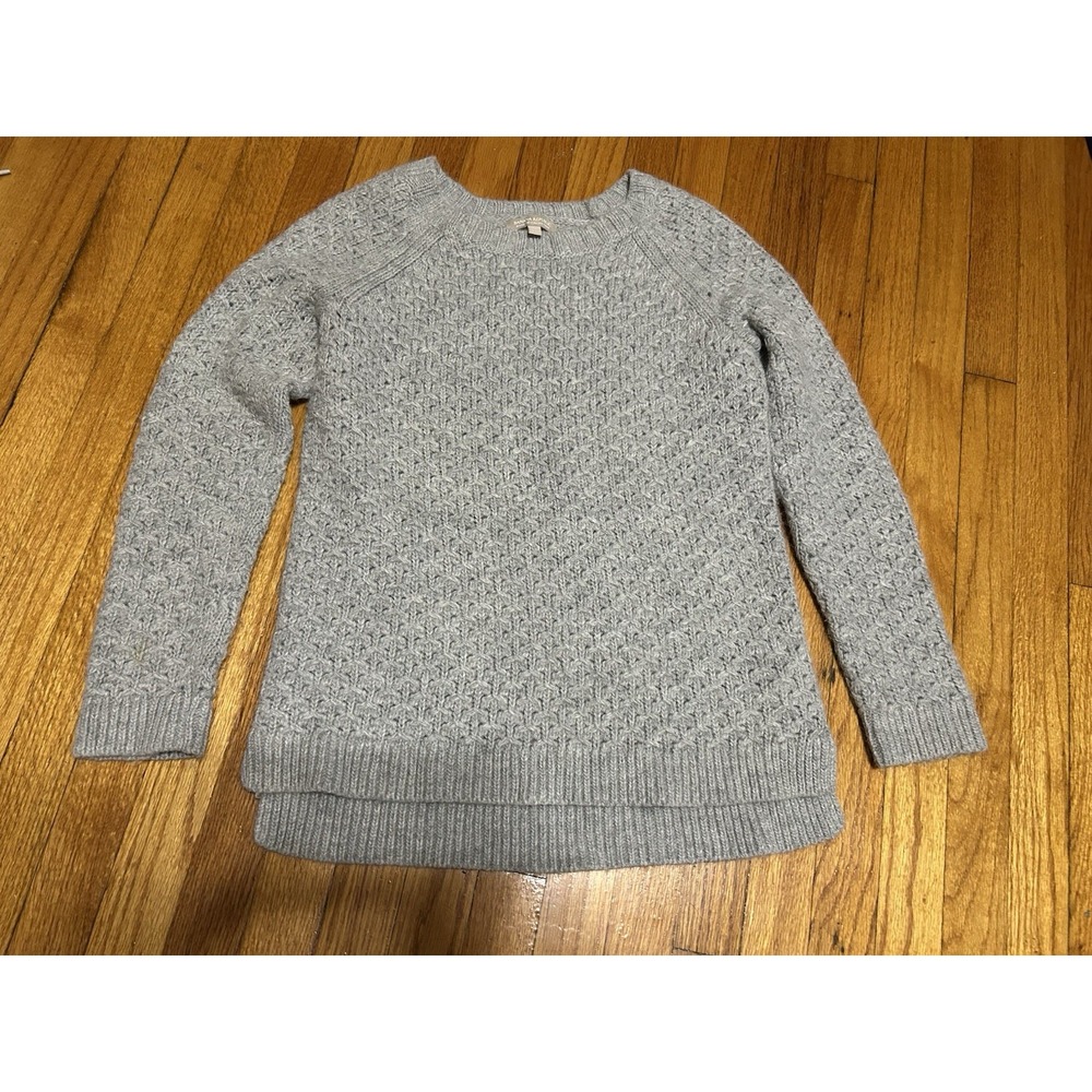 Banana Republic Italian Yarn Sweater Women's M Wool Alpaca Knit Gray Long Sleeve